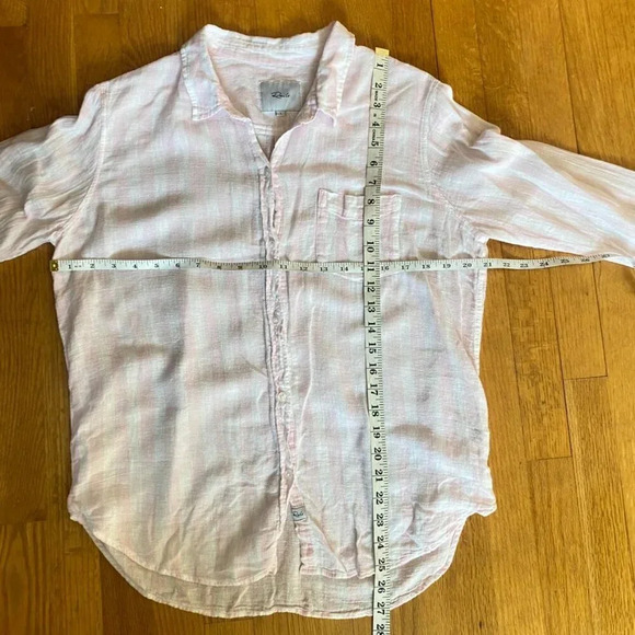 Rails Pink and White Striped Charli Linen Button Up Top - Picture 10 of 11